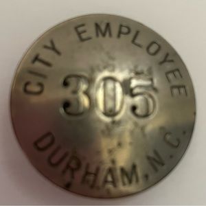 Vintage City Employee Pin Durham North Carolina